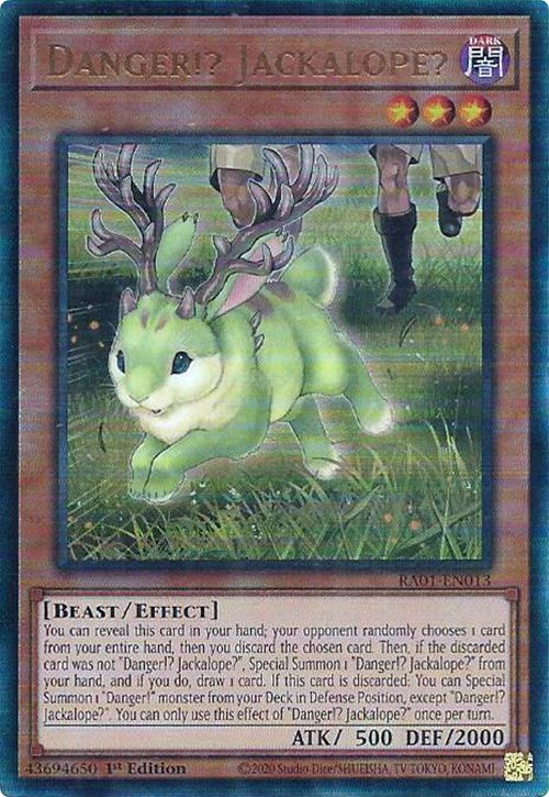 Danger!? Jackalope? [RA01-EN013] Prismatic Ultimate Rare | Tables and Towers