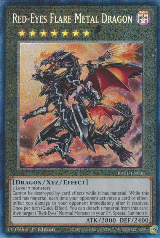 Red-Eyes Flare Metal Dragon [RA01-EN038] Prismatic Collector's Rare | Tables and Towers