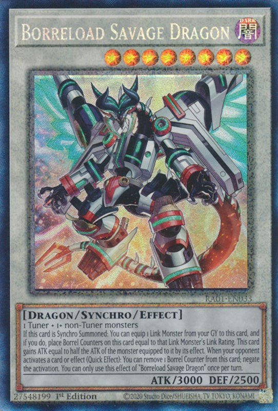 Borreload Savage Dragon [RA01-EN033] Prismatic Collector's Rare | Tables and Towers