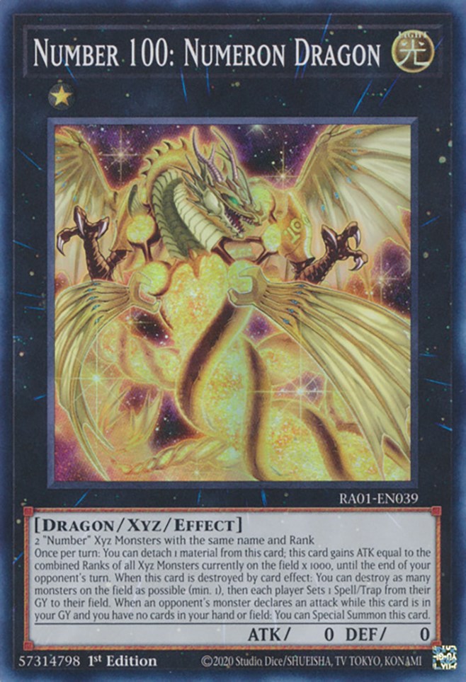 Number 100: Numeron Dragon [RA01-EN039] Super Rare | Tables and Towers