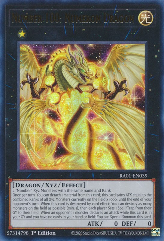 Number 100: Numeron Dragon [RA01-EN039] Ultra Rare | Tables and Towers