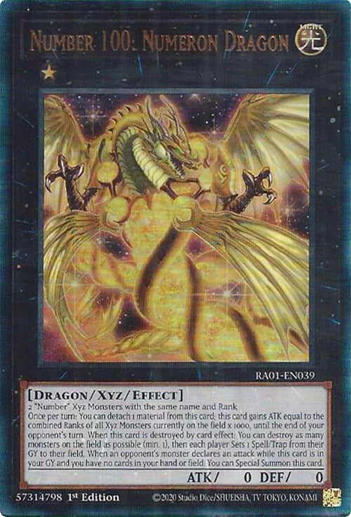 Number 100: Numeron Dragon [RA01-EN039] Prismatic Ultimate Rare | Tables and Towers