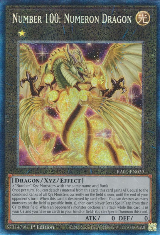 Number 100: Numeron Dragon [RA01-EN039] Prismatic Collector's Rare | Tables and Towers