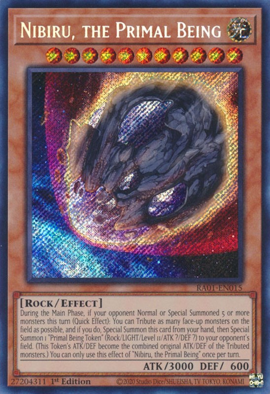 Nibiru, the Primal Being [RA01-EN015] Secret Rare | Tables and Towers