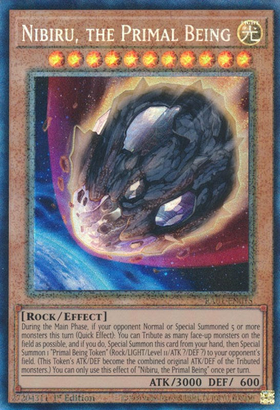 Nibiru, the Primal Being [RA01-EN015] Prismatic Collector's Rare | Tables and Towers