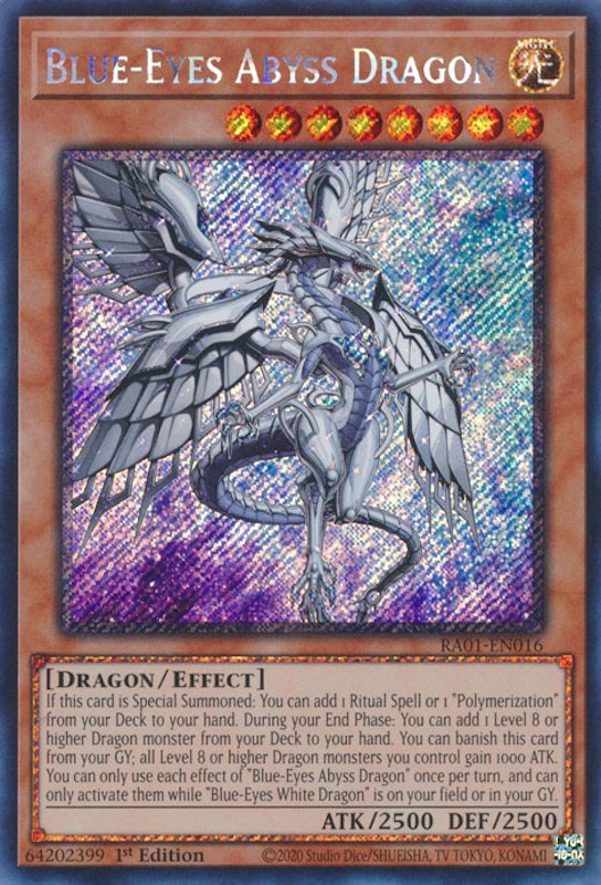 Blue-Eyes Abyss Dragon [RA01-EN016] Platinum Secret Rare | Tables and Towers