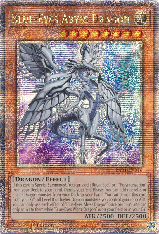 Blue-Eyes Abyss Dragon [RA01-EN016] Quarter Century Secret Rare | Tables and Towers