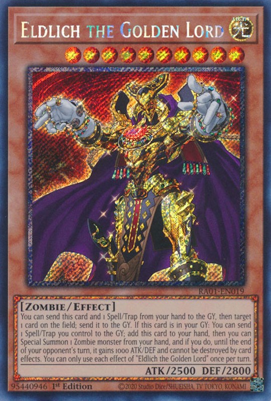 Eldlich the Golden Lord [RA01-EN019] Platinum Secret Rare | Tables and Towers