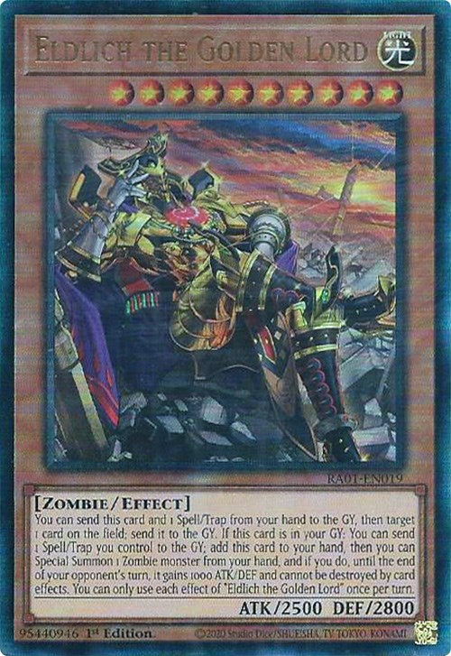 Eldlich the Golden Lord (Alternate Art) [RA01-EN019] Prismatic Ultimate Rare | Tables and Towers