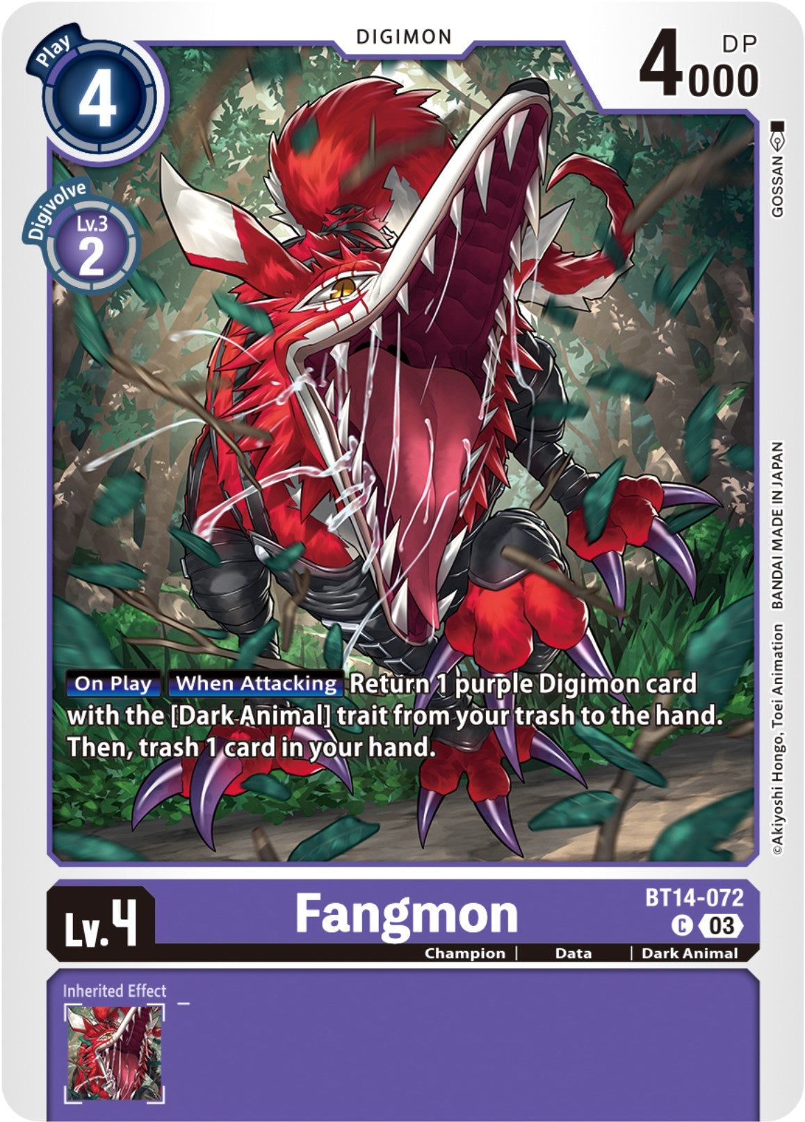 Fangmon [BT14-072] [Blast Ace] | Tables and Towers