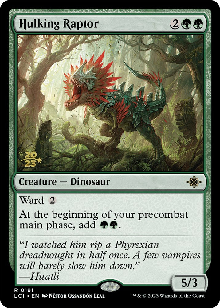 Hulking Raptor [The Lost Caverns of Ixalan Prerelease Cards] | Tables and Towers