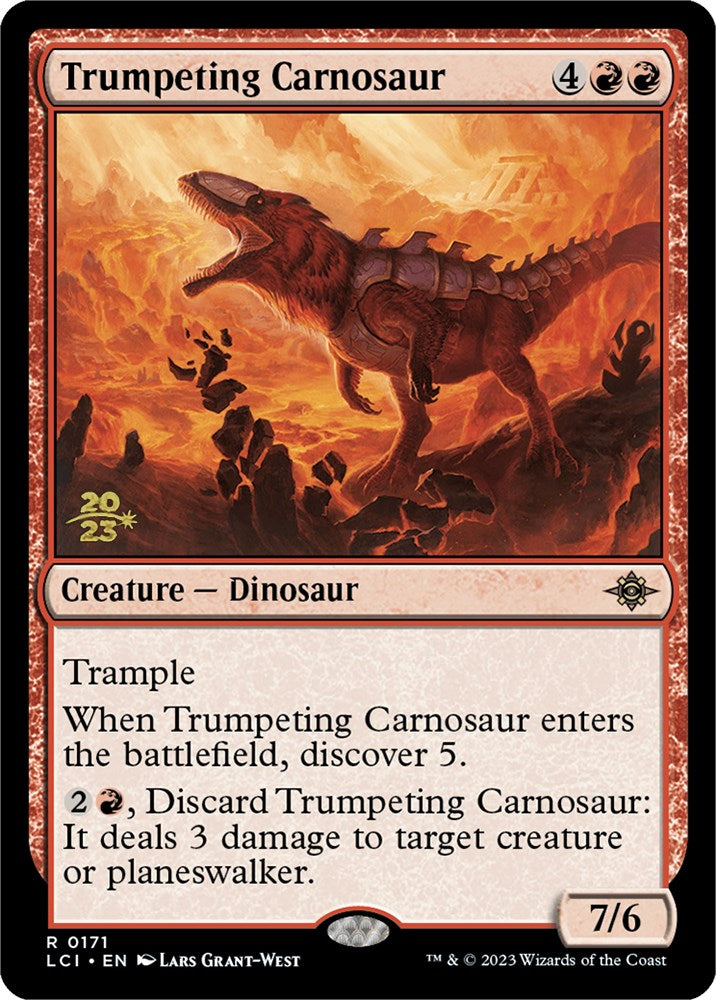 Trumpeting Carnosaur [The Lost Caverns of Ixalan Prerelease Cards] | Tables and Towers