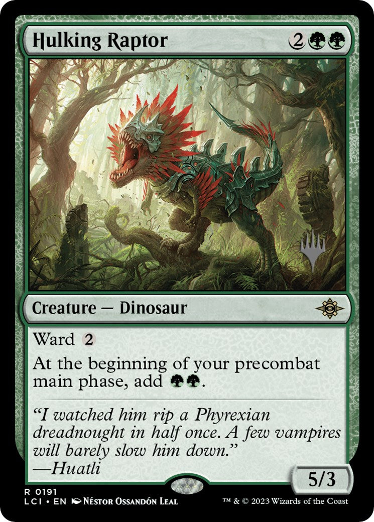 Hulking Raptor (Promo Pack) [The Lost Caverns of Ixalan Promos] | Tables and Towers