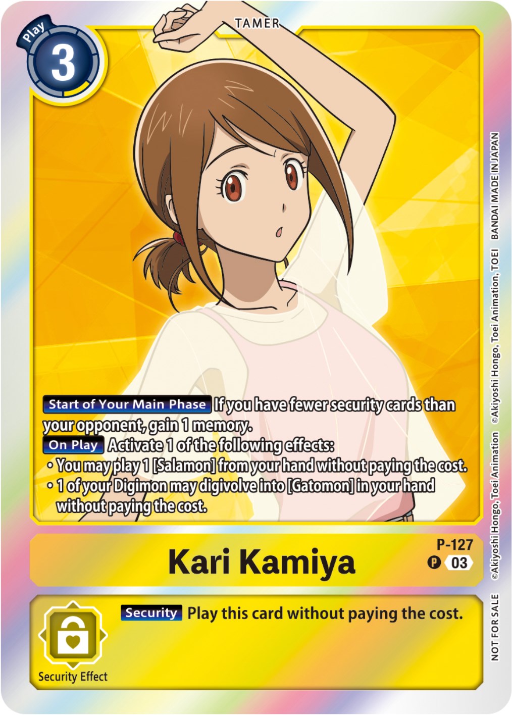 Kari Kamiya [P-127] (Tamer Party Pack -The Beginning- Ver. 2.0) [Promotional Cards] | Tables and Towers