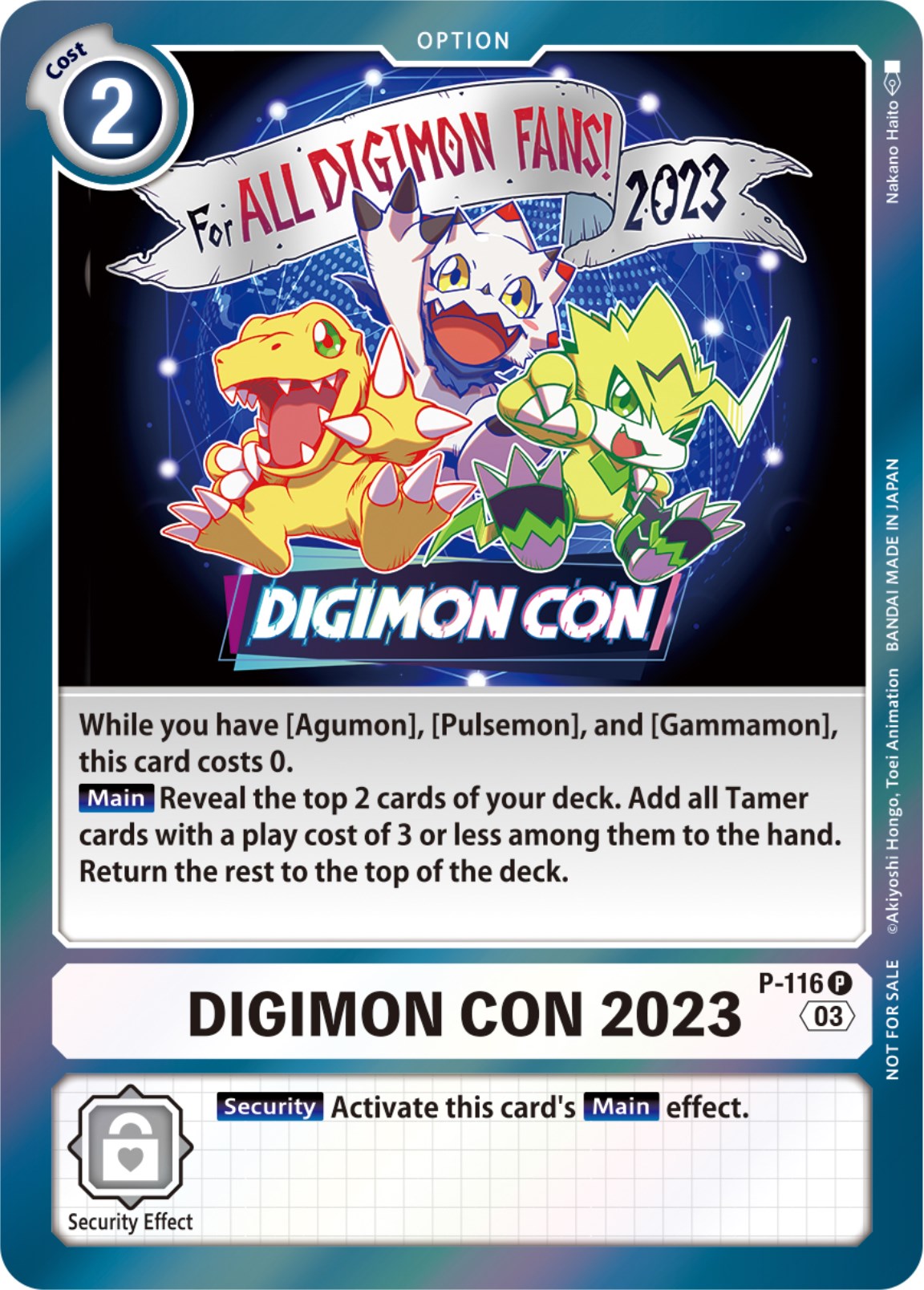 Digimon Con 2023 [P-116] (Official Tournament Pack Vol.11) [Promotional Cards] | Tables and Towers