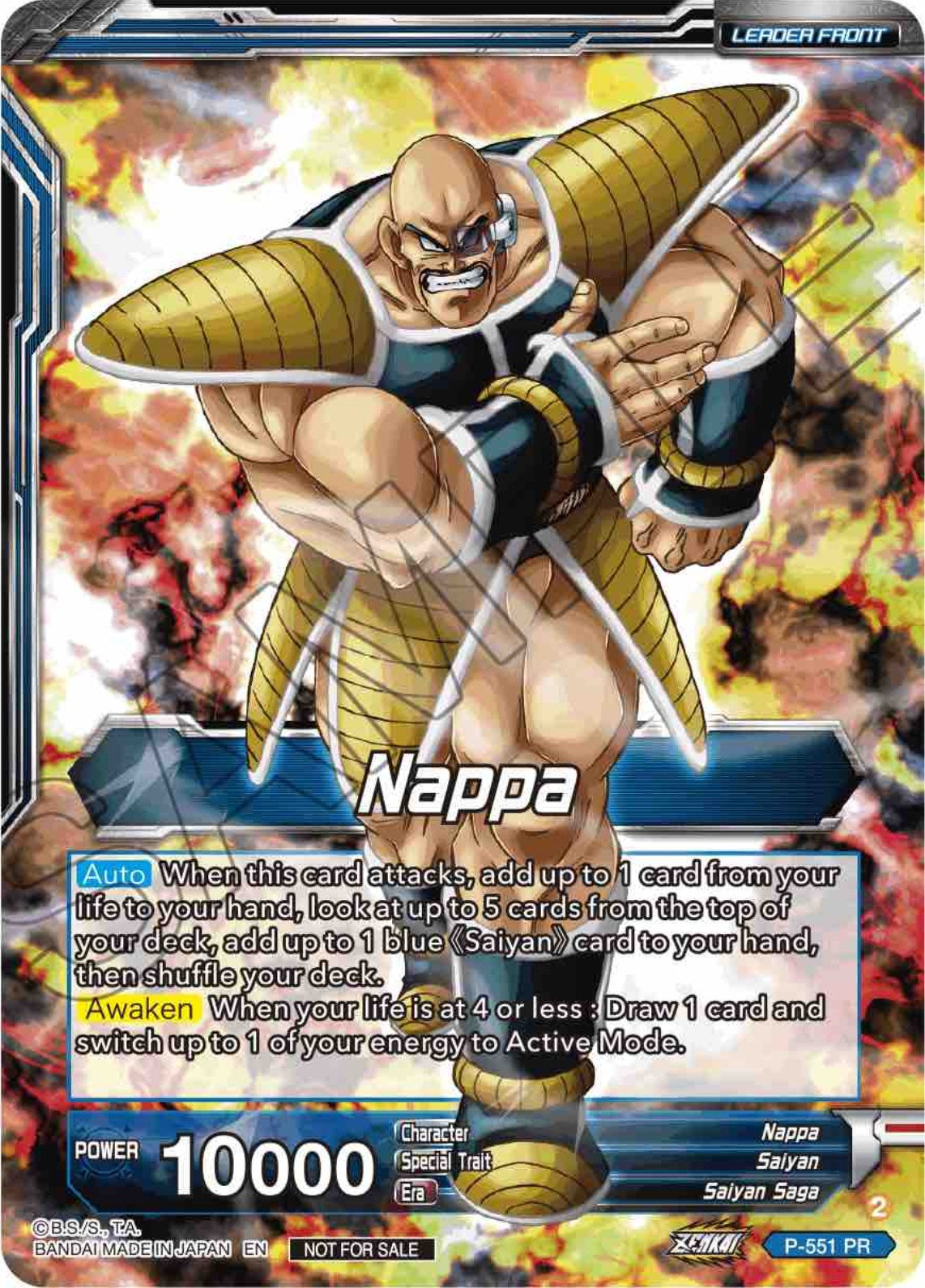 Nappa // Vegeta & Nappa, Saiyan Invasion (P-551) [Promotion Cards] | Tables and Towers