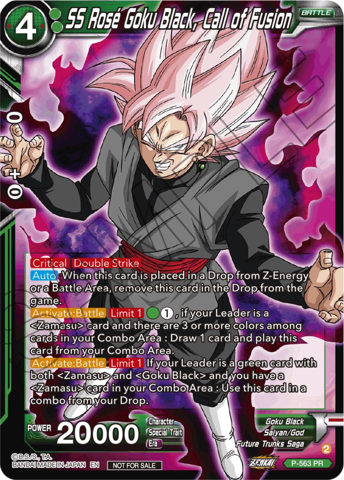 SS Rose Goku Black, Call of Fusion (Zenkai Series Tournament Pack Vol.6) (P-563) [Tournament Promotion Cards] | Tables and Towers