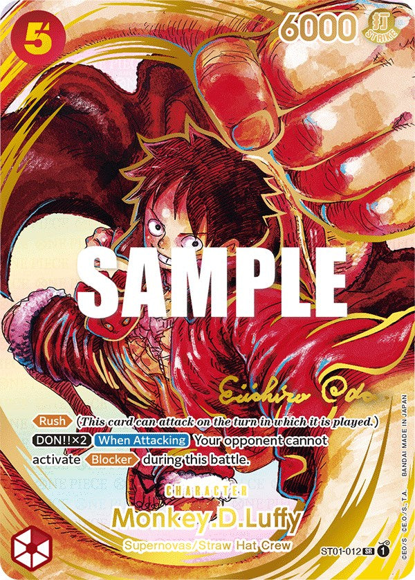 Monkey.D.Luffy (Alternate Art) (Gold-Stamped Signature) [Starter Deck: Straw Hat Crew] | Tables and Towers