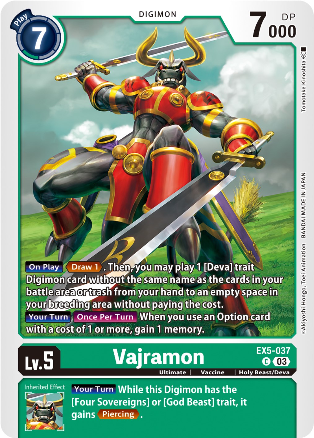 Vajramon [EX5-037] [Animal Colosseum] | Tables and Towers