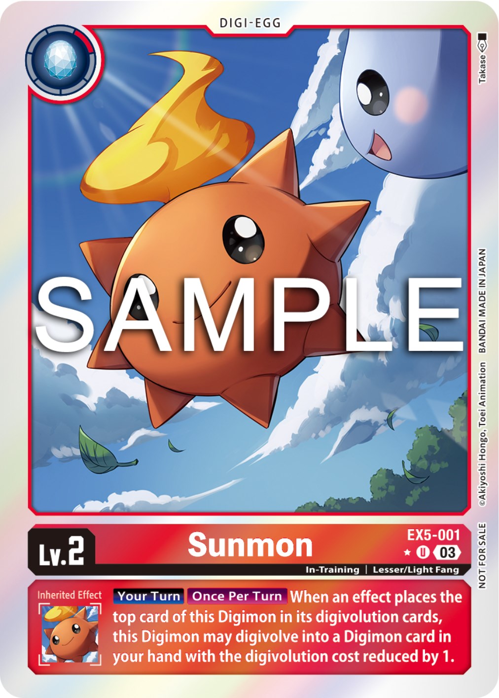 Sunmon [EX5-001] (Animal Colosseum Box Promotion Pack) [Animal Colosseum] | Tables and Towers