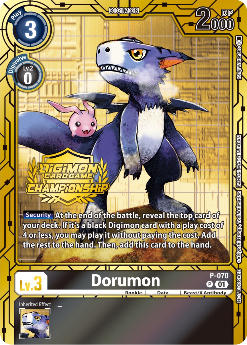 Dorumon [P-070] (Championship 2023 Gold Card Set) [Promotional Cards] | Tables and Towers