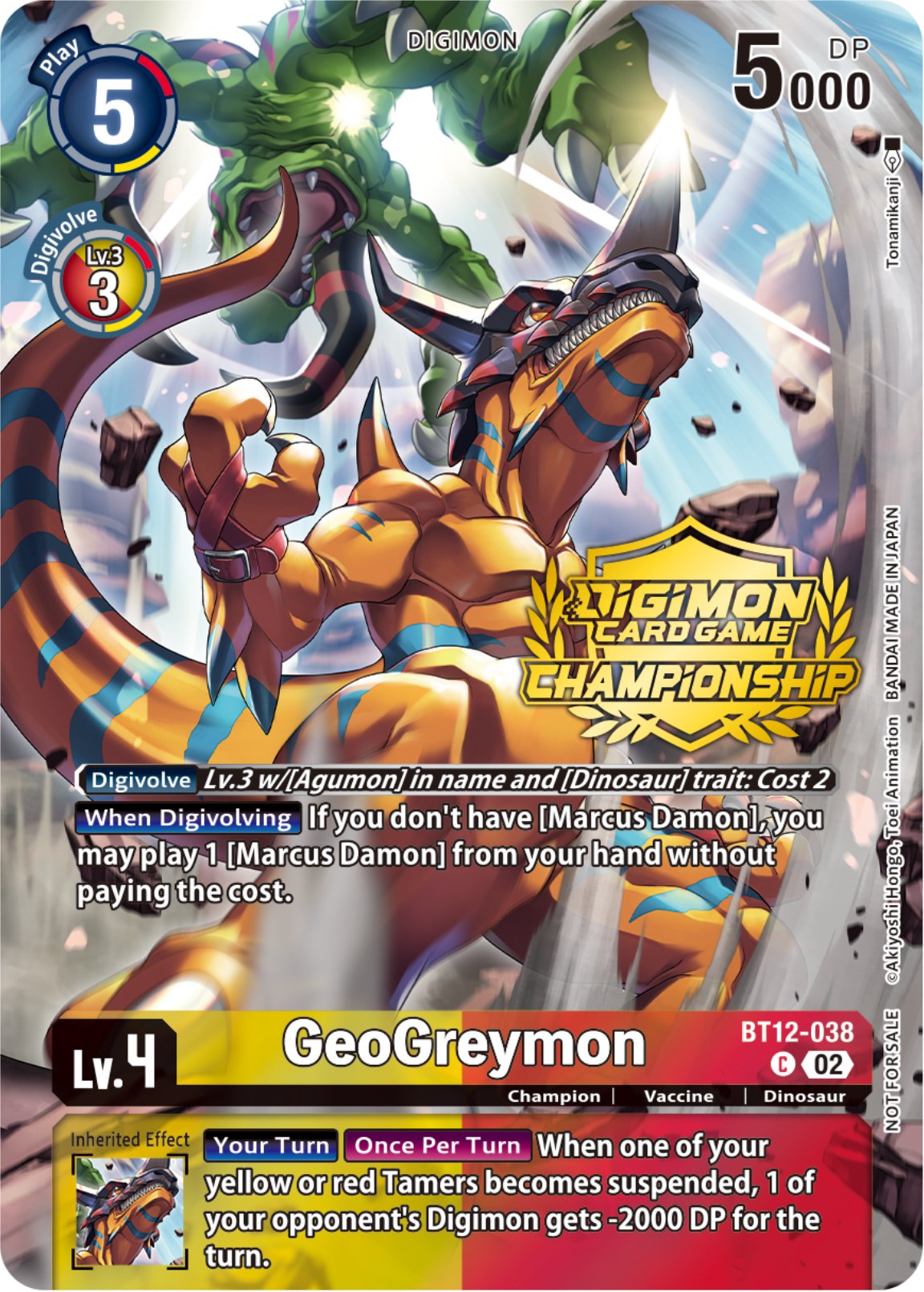 GeoGreymon [BT12-038] (Championship 2023 Tamers Pack) [Across Time Promos] | Tables and Towers