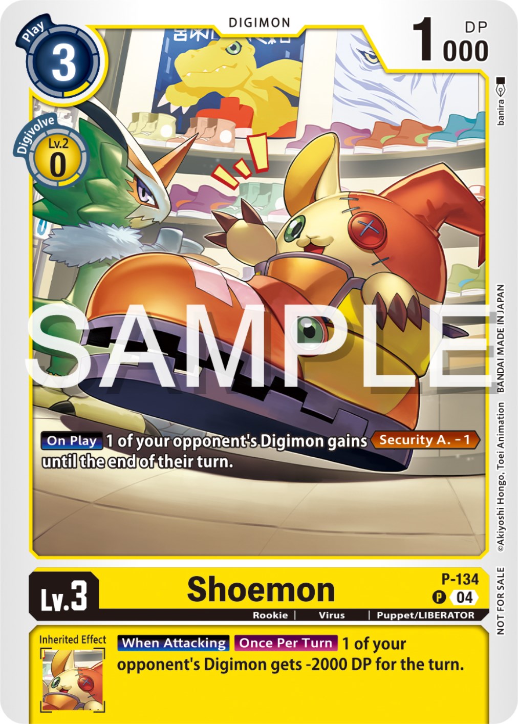 Shoemon [P-134] (Digimon Liberator Promotion Pack) [Promotional Cards] | Tables and Towers