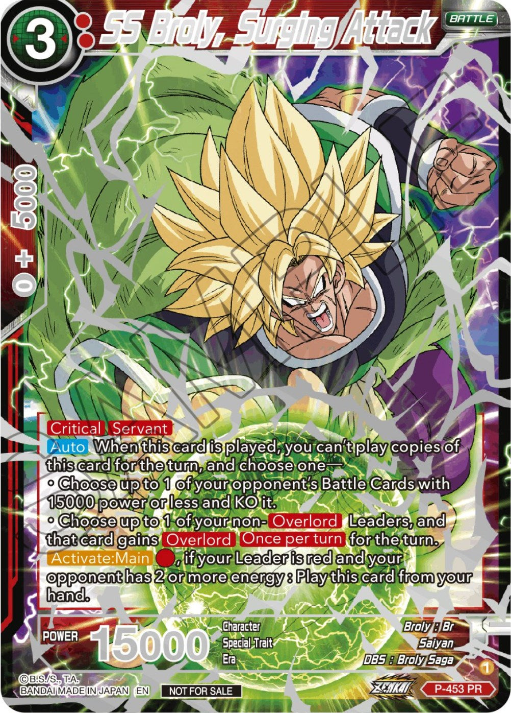 SS Broly, Surging Attack (Championship 2023 Reward Alternate Art Card Set) (Holo) (P-453) [Tournament Promotion Cards] | Tables and Towers