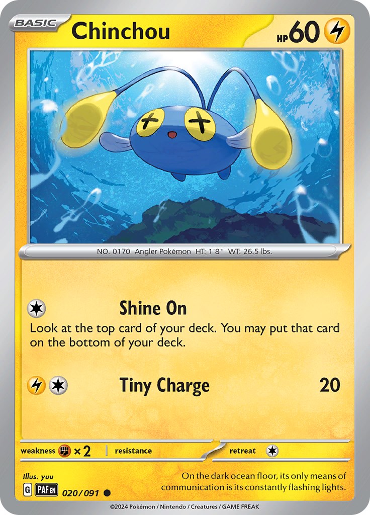 Chinchou (020/091) [Scarlet & Violet: Paldean Fates] | Tables and Towers