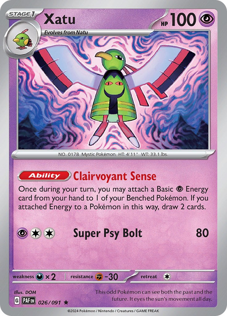 Xatu (026/091) [Scarlet & Violet: Paldean Fates] | Tables and Towers