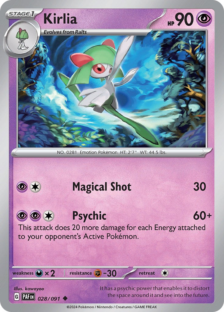 Kirlia (028/091) [Scarlet & Violet: Paldean Fates] | Tables and Towers