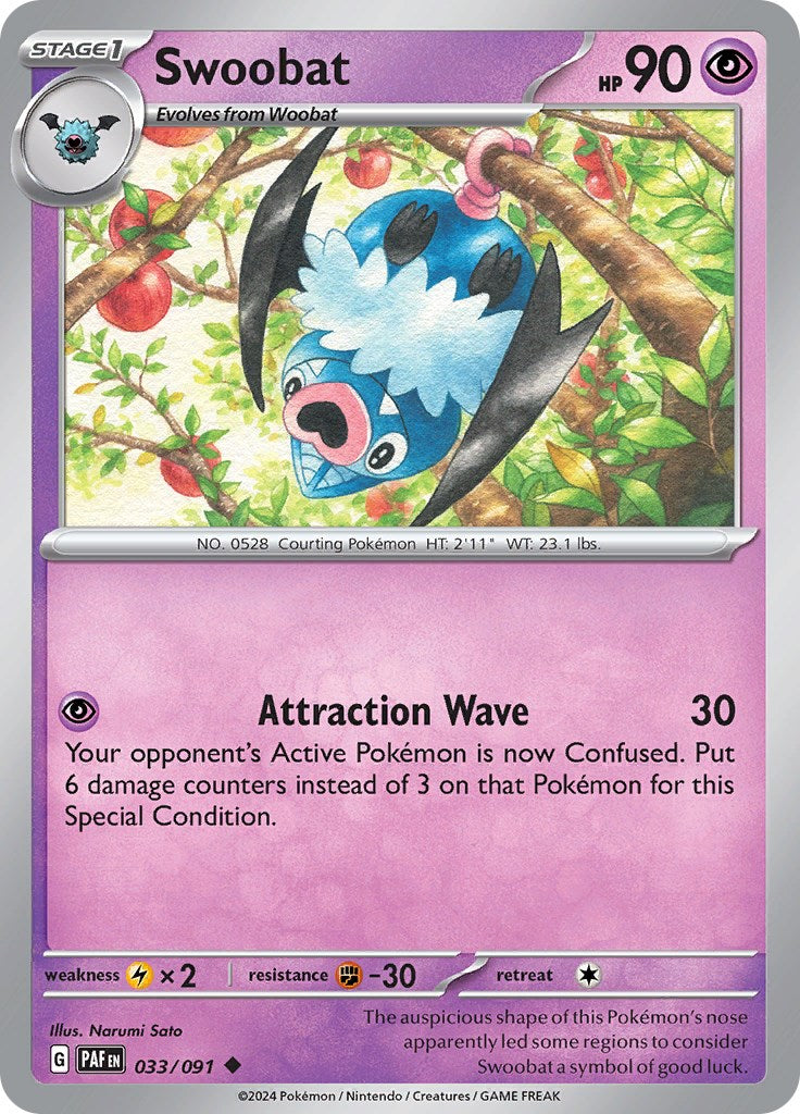 Swoobat (033/091) [Scarlet & Violet: Paldean Fates] | Tables and Towers