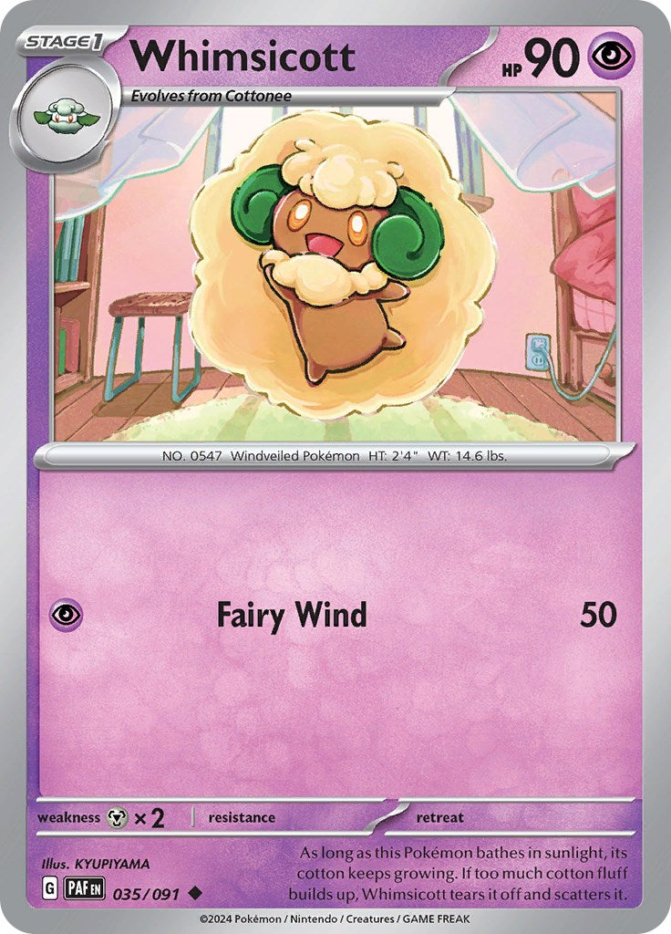 Whimsicott (035/091) [Scarlet & Violet: Paldean Fates] | Tables and Towers