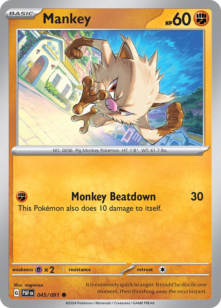 Mankey (045/091) [Scarlet & Violet: Paldean Fates] | Tables and Towers