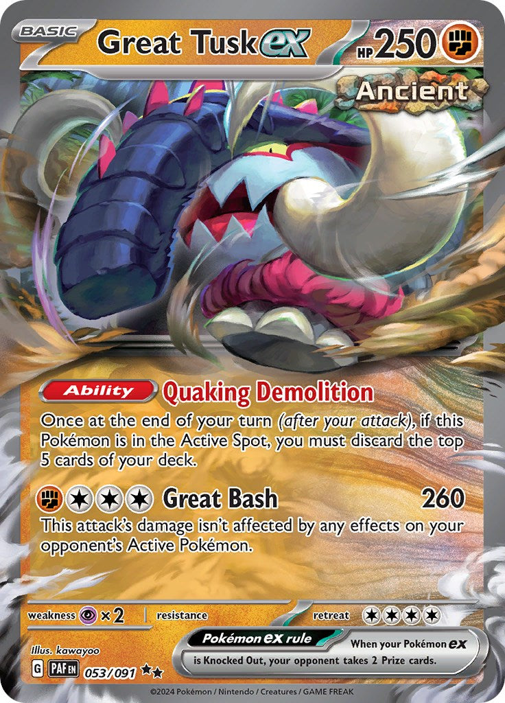 Great Tusk ex (053/091) [Scarlet & Violet: Paldean Fates] | Tables and Towers