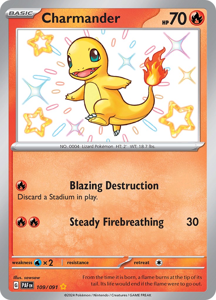 Charmander (109/091) [Scarlet & Violet: Paldean Fates] | Tables and Towers