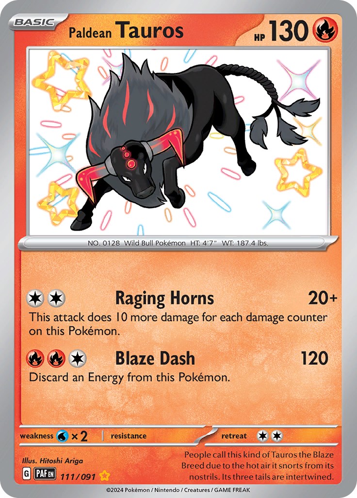 Paldean Tauros (111/091) [Scarlet & Violet: Paldean Fates] | Tables and Towers