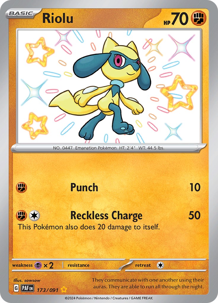 Riolu (173/091) [Scarlet & Violet: Paldean Fates] | Tables and Towers