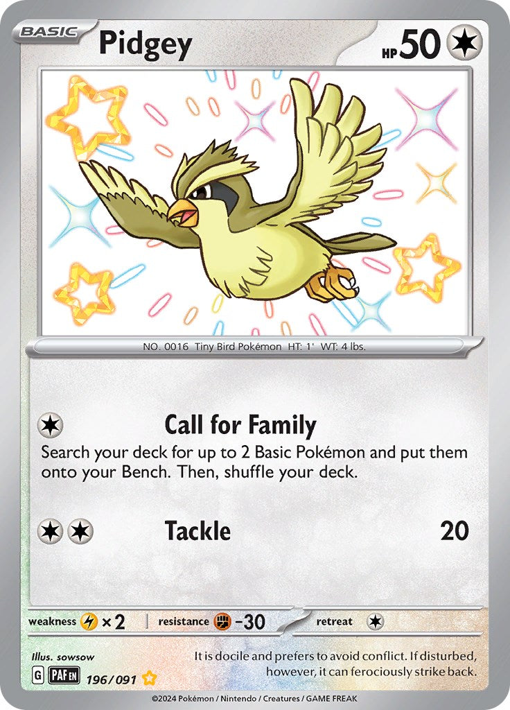 Pidgey (196/091) [Scarlet & Violet: Paldean Fates] | Tables and Towers