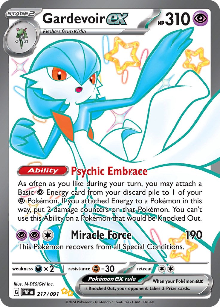 Gardevoir ex (217/091) [Scarlet & Violet: Paldean Fates] | Tables and Towers