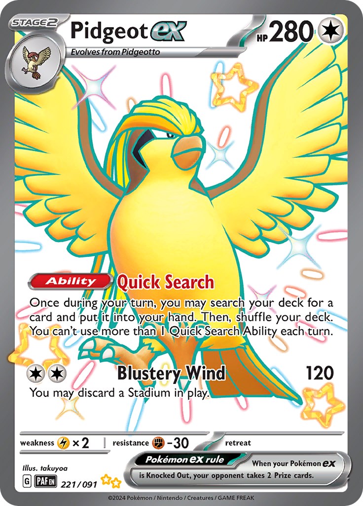 Pidgeot ex (221/091) [Scarlet & Violet: Paldean Fates] | Tables and Towers