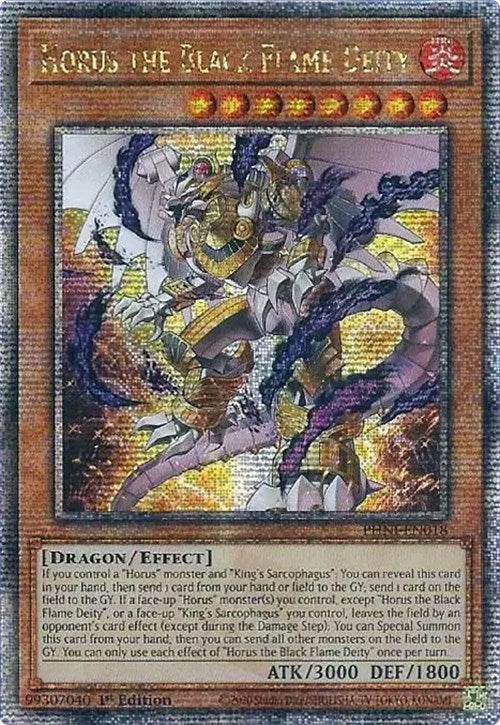 Horus the Black Flame Deity [PHNI-EN018] Quarter Century Secret Rare | Tables and Towers