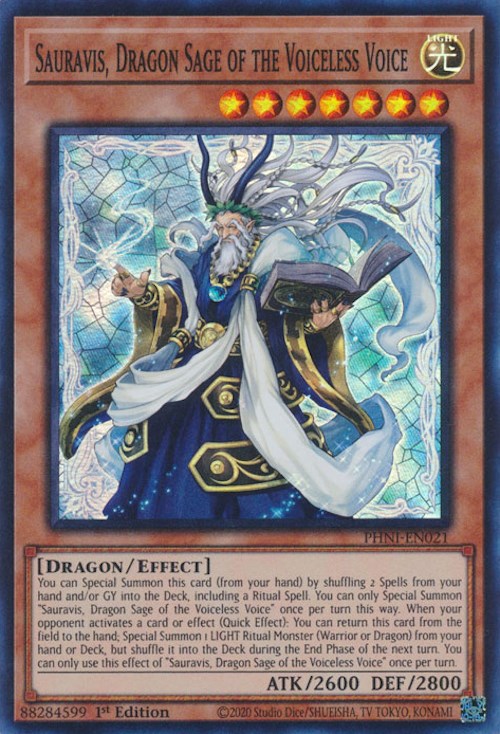 Sauravis, Dragon Sage of the Voiceless Voice [PHNI-EN021] Super Rare | Tables and Towers