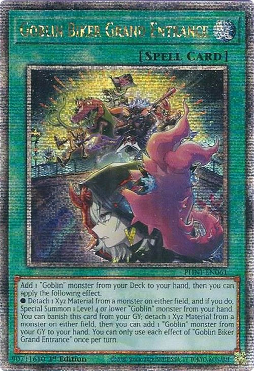 Goblin Biker Grand Entrance [PHNI-EN061] Quarter Century Secret Rare | Tables and Towers