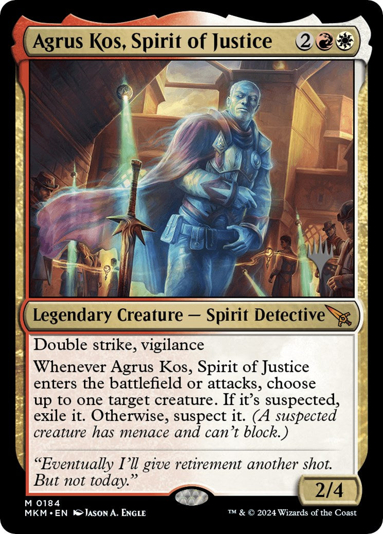 Agrus Kos, Spirit of Justice (Promo Pack) [Murders at Karlov Manor Promos] | Tables and Towers