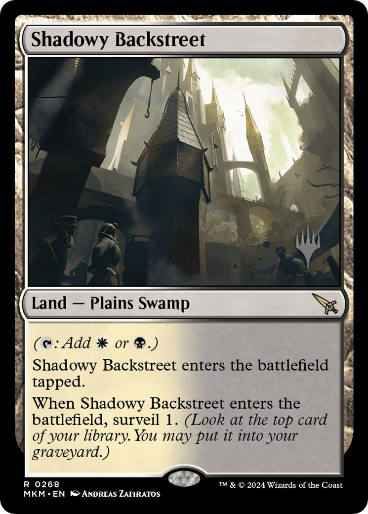 Shadowy Backstreet (Promo Pack) [Murders at Karlov Manor Promos] | Tables and Towers