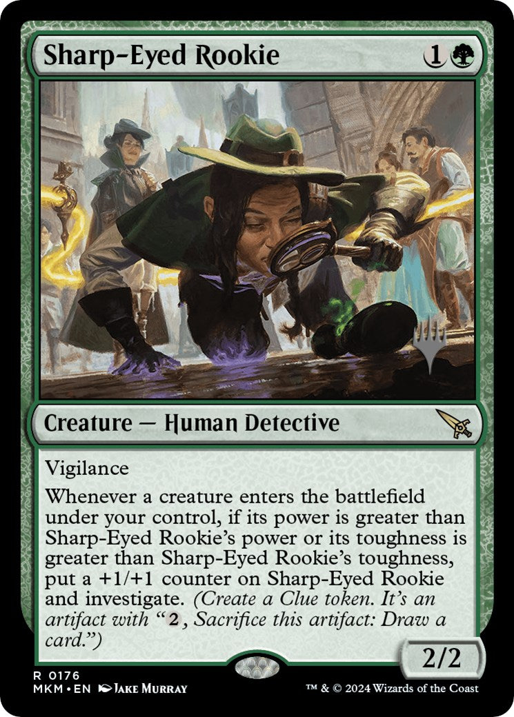 Sharp-Eyed Rookie (Promo Pack) [Murders at Karlov Manor Promos] | Tables and Towers