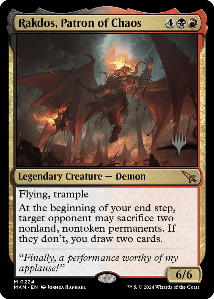 Rakdos, Patron of Chaos (Promo Pack) [Murders at Karlov Manor Promos] | Tables and Towers