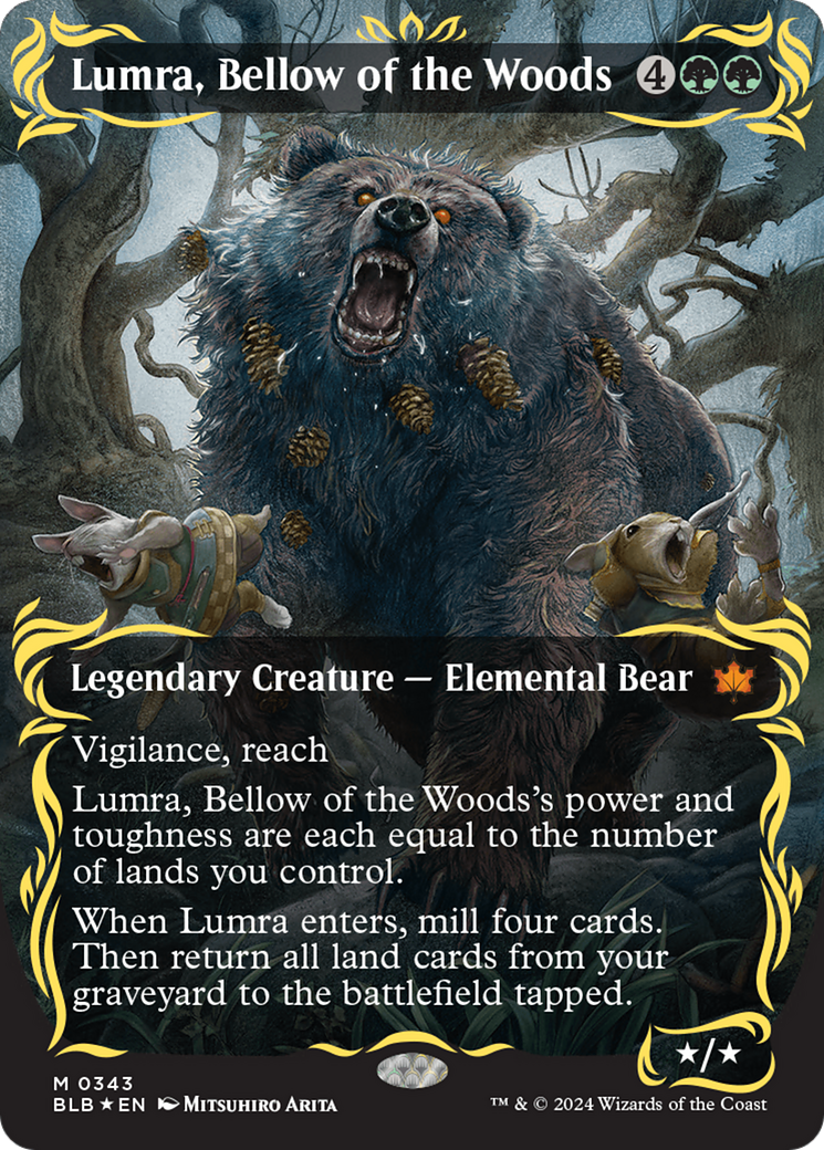 Lumra, Bellow of the Woods (Borderless) (Raised Foil) [Bloomburrow] | Tables and Towers