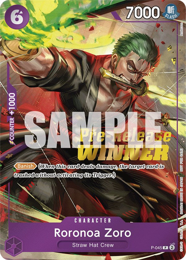 Roronoa Zoro (OP-06 Pre-Release Tournament) [Winner] [One Piece Promotion Cards] | Tables and Towers